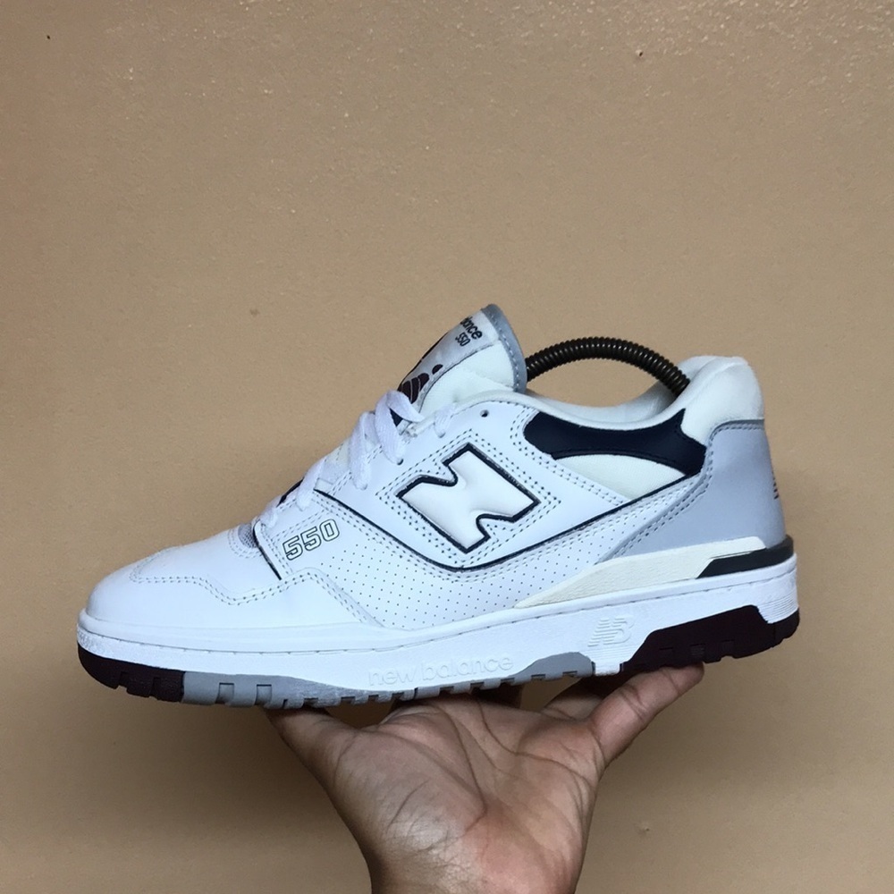 New Balance 550 White Natural Indigo Burgundy - Picture 6 of 17